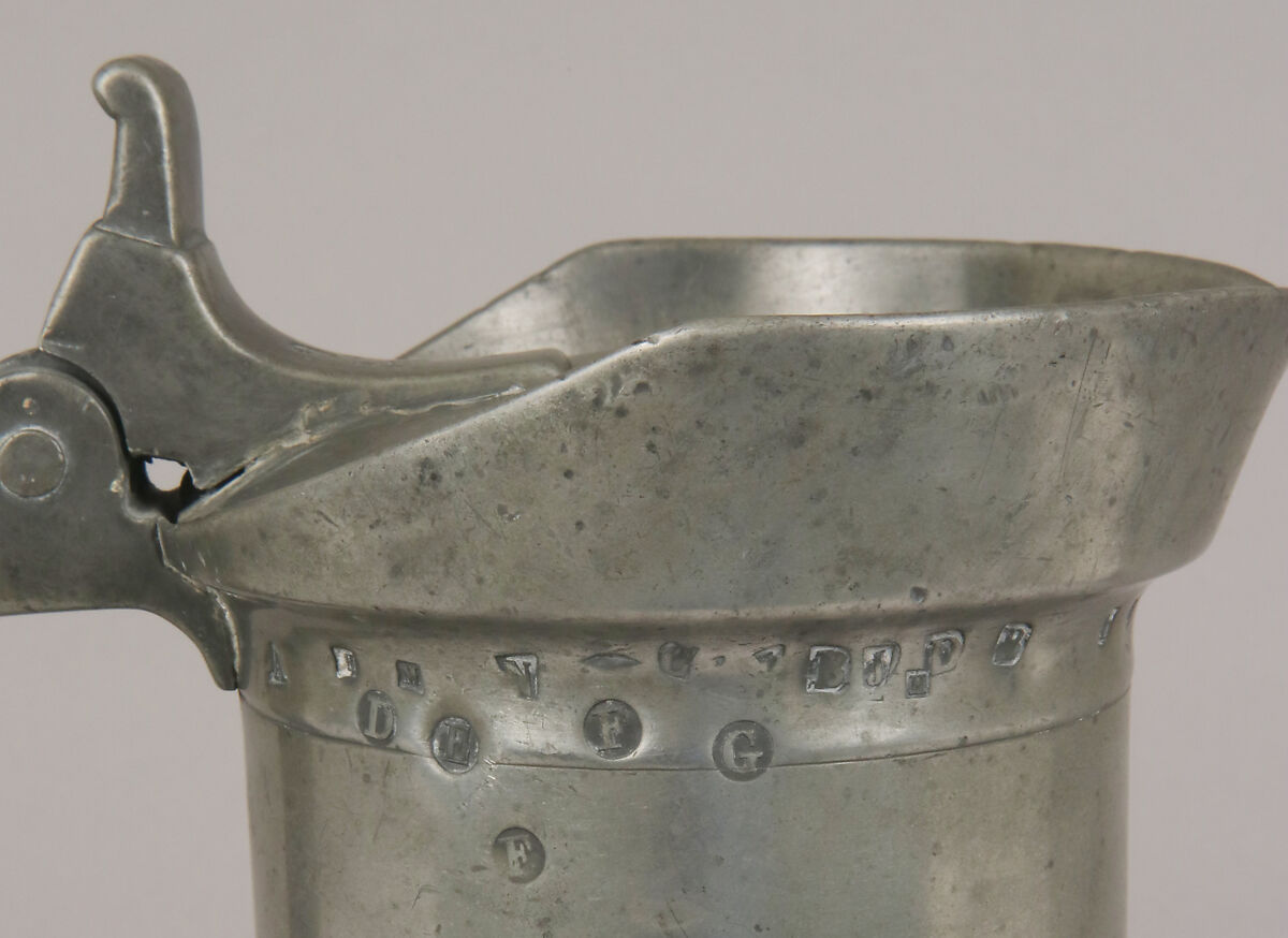 One litre measure, Pewter, Northern French