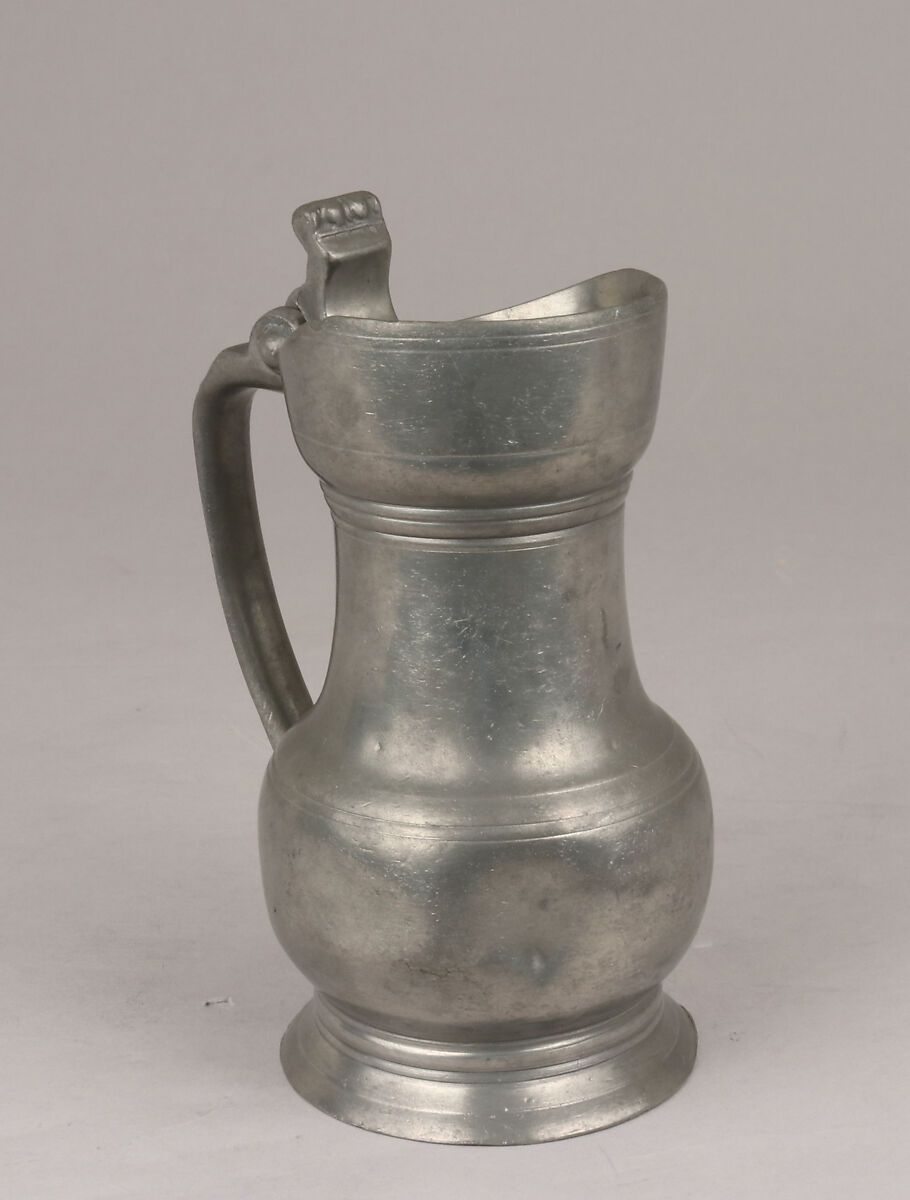 Pitcher (Pichet balustre avec gobelet en botte), Charles Vovelle (French, 1850–1921), Pewter, French, Chartes