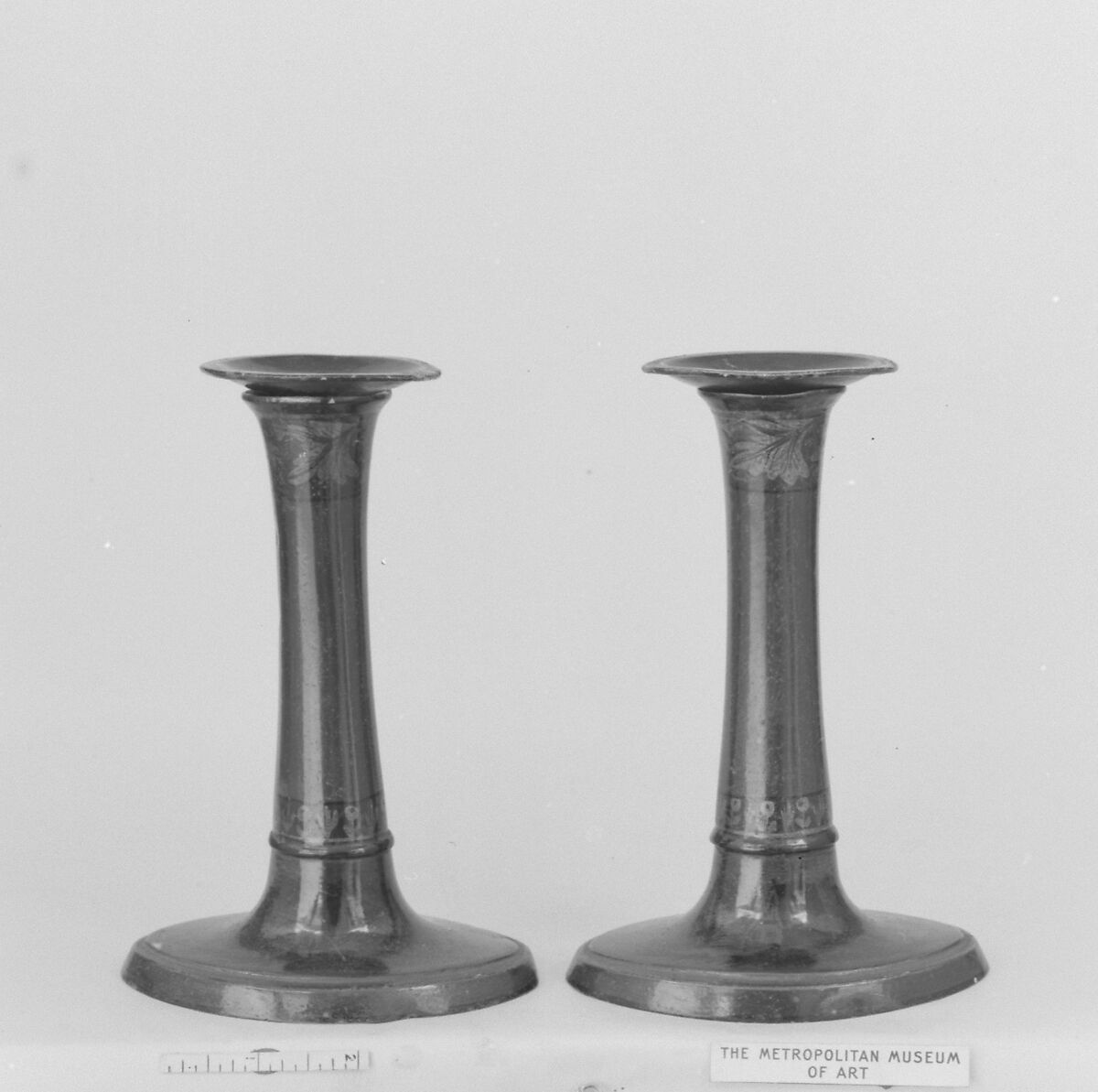 Pair of candlesticks, Pewter, Dutch 