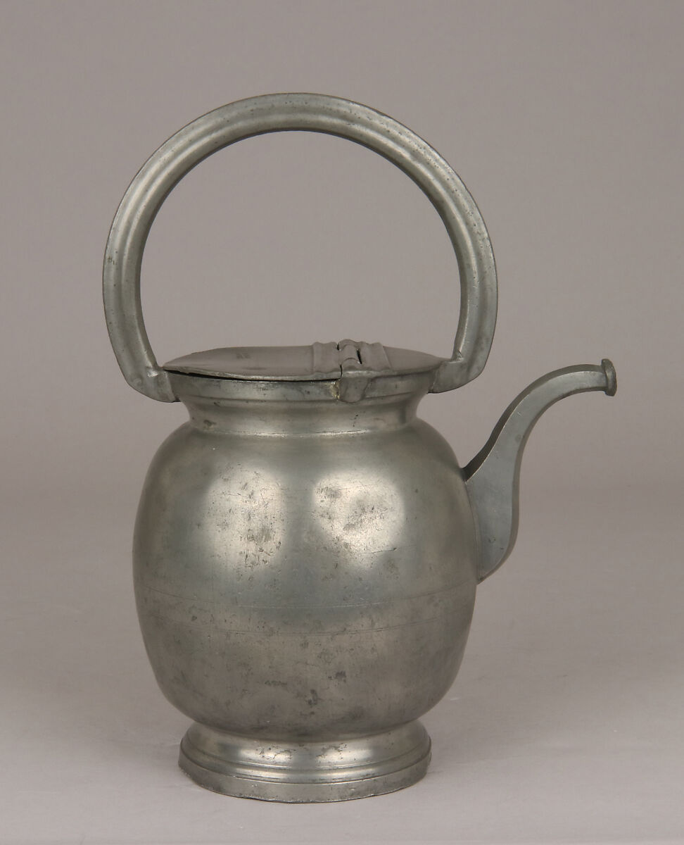 Milk or water pot (dourne), possibly Antoine Dumas (French, active 1808), Pewter, French, Nimes 