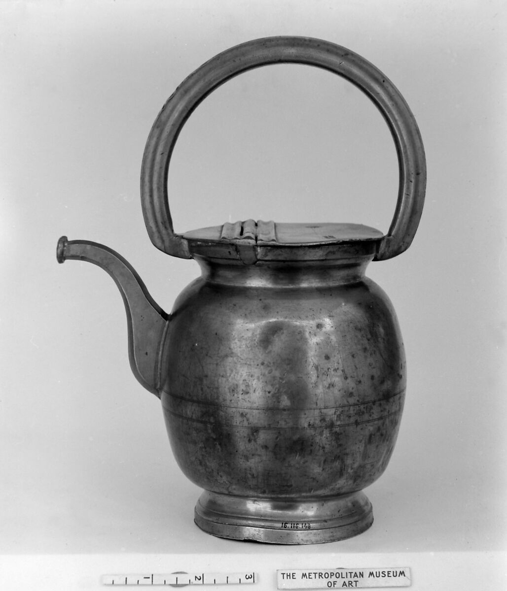 Milk or water pot (dourne), possibly Antoine Dumas (French, active 1808), Pewter, French, Nimes