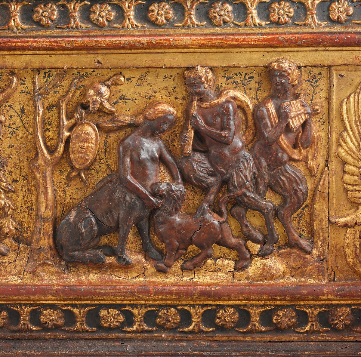 Marriage chest (cassone), Poplar wood; painted and gilded gesso, Italian, Florence or Lucca