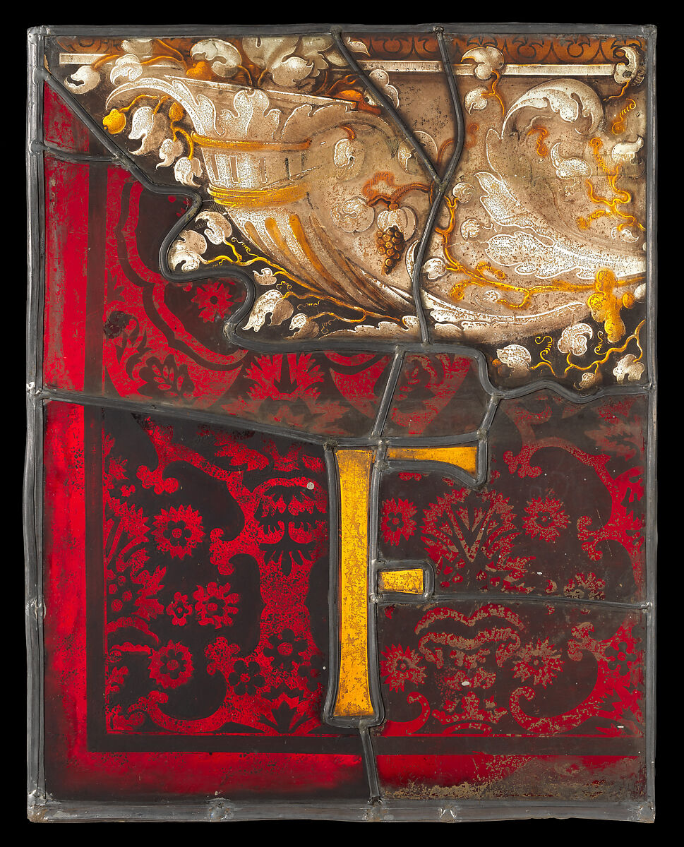 Moses presenting the tablets of law, Valentin Bousch (French, active 1514–41, died 1541), Stained glass, French, Lorraine, Metz