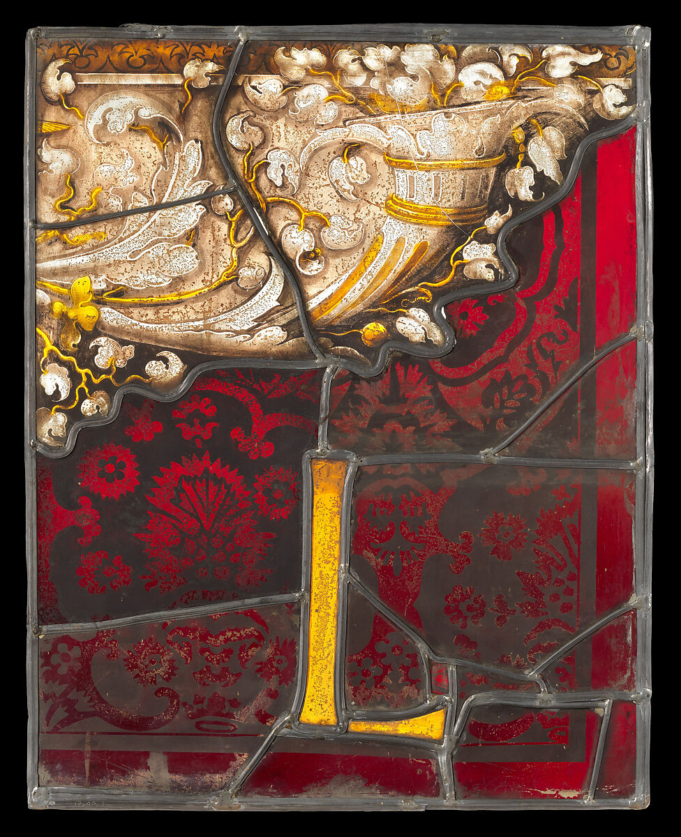 Moses presenting the tablets of law, Valentin Bousch (French, active 1514–41, died 1541), Stained glass, French, Lorraine, Metz