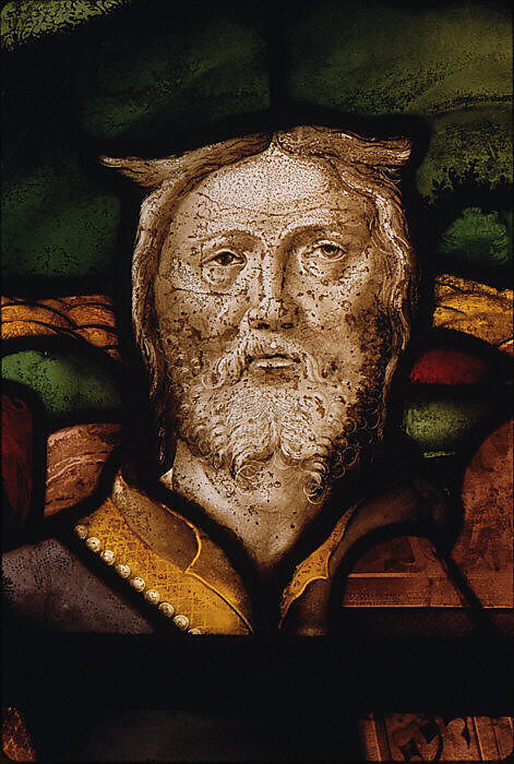 Moses presenting the tablets of law, Valentin Bousch (French, active 1514–41, died 1541), Stained glass, French, Lorraine, Metz