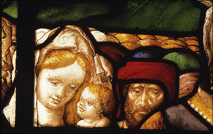 Moses presenting the tablets of law, Valentin Bousch (French, active 1514–41, died 1541), Stained glass, French, Lorraine, Metz