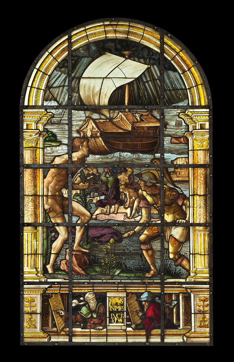 The Deluge, Valentin Bousch (French, active 1514–41, died 1541), Glass, painted and stained, French, Lorraine, Metz 