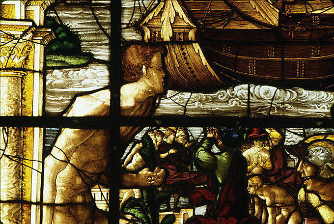 The Deluge, Valentin Bousch (French, active 1514–41, died 1541), Glass, painted and stained, French, Lorraine, Metz