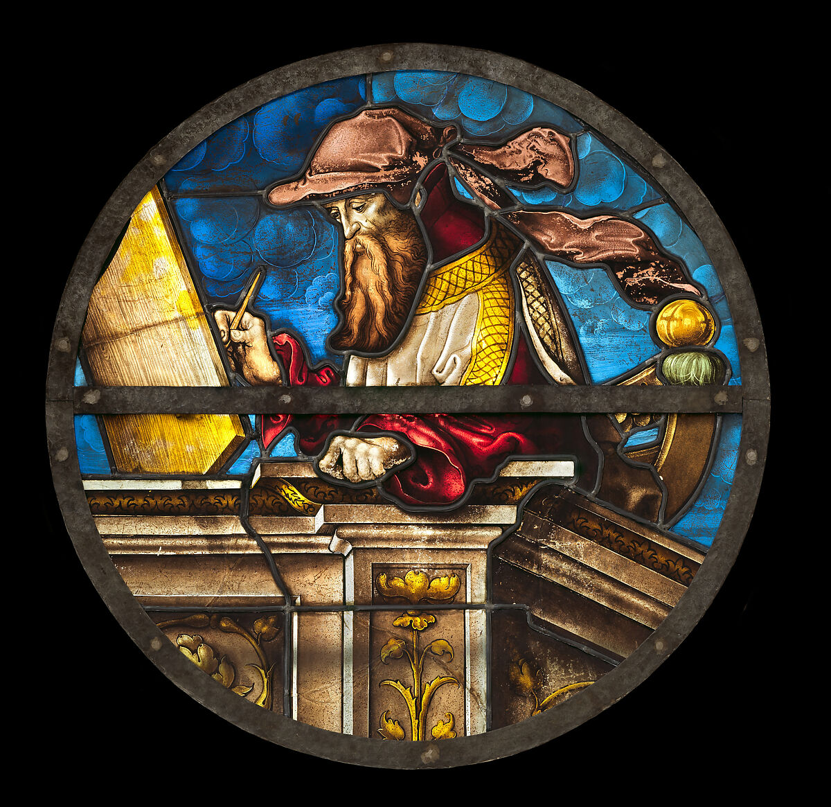 The Prophet Isaiah, Valentin Bousch (French, active 1514–41, died 1541), Stained glass, French, Lorraine, Metz 