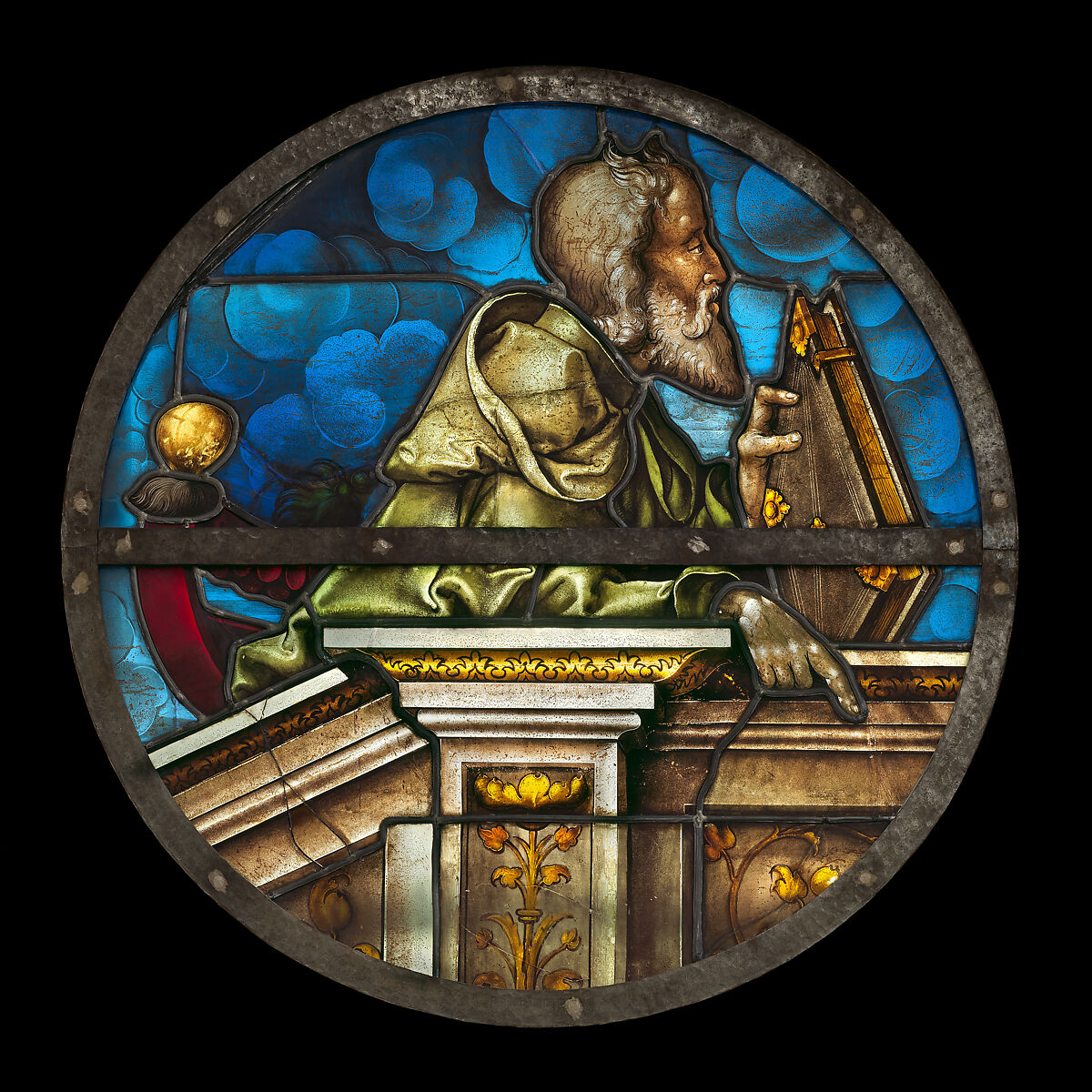 The Prophet Moses, Valentin Bousch (French, active 1514–41, died 1541), Stained glass, French, Lorraine, Metz 