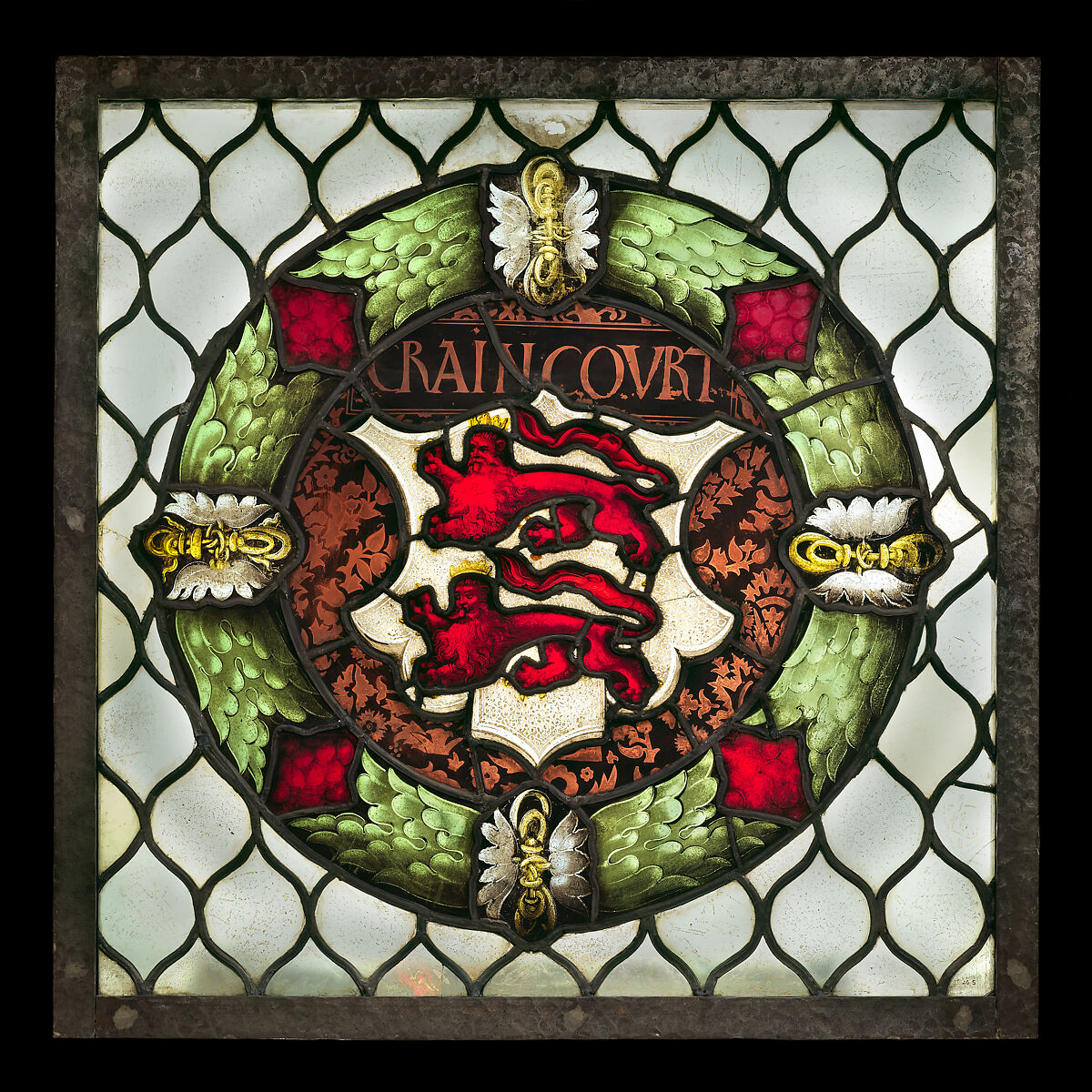 The Craincourt Arms, Valentin Bousch (French, active 1514–41, died 1541), Stained glass, French, Lorraine, Metz 