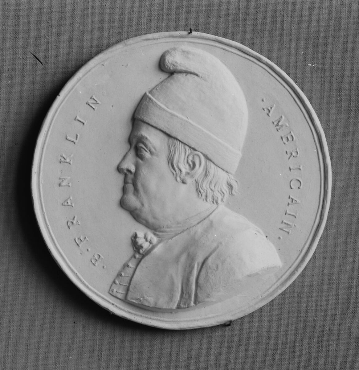 Benjamin Franklin, Medalist: Jean-Baptiste Nini (Italian, Urbino 1717–1786 Chaumont-sur-Loire), Plaster, French 