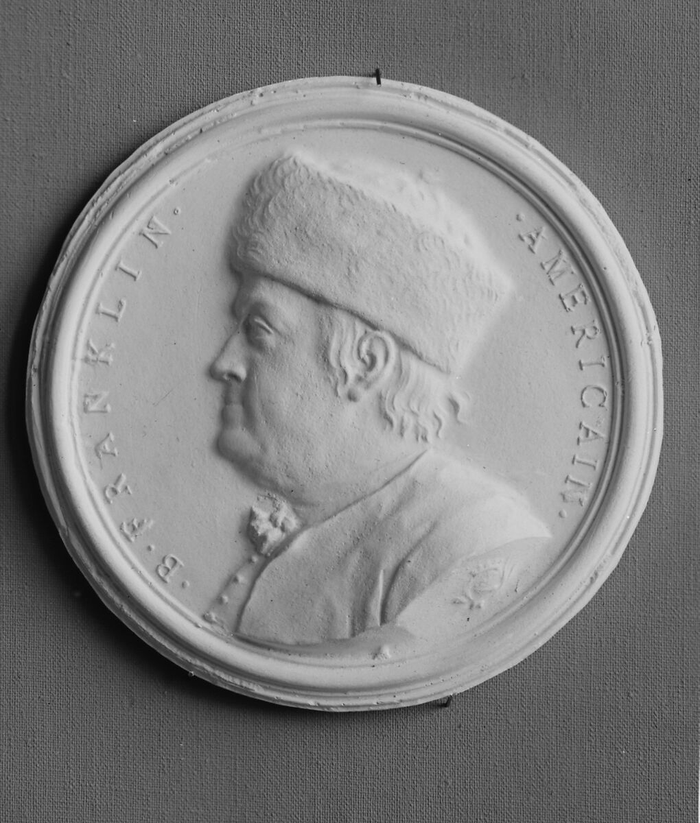 Benjamin Franklin, Medalist: Jean-Baptiste Nini (Italian, Urbino 1717–1786 Chaumont-sur-Loire), Plaster, French 