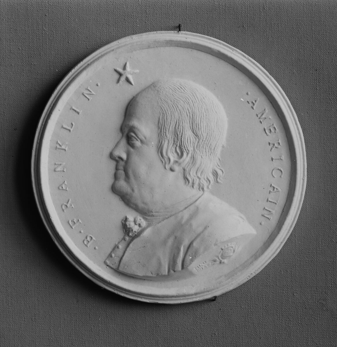 Benjamin Franklin, Medalist: Jean-Baptiste Nini (Italian, Urbino 1717–1786 Chaumont-sur-Loire), Plaster, French 