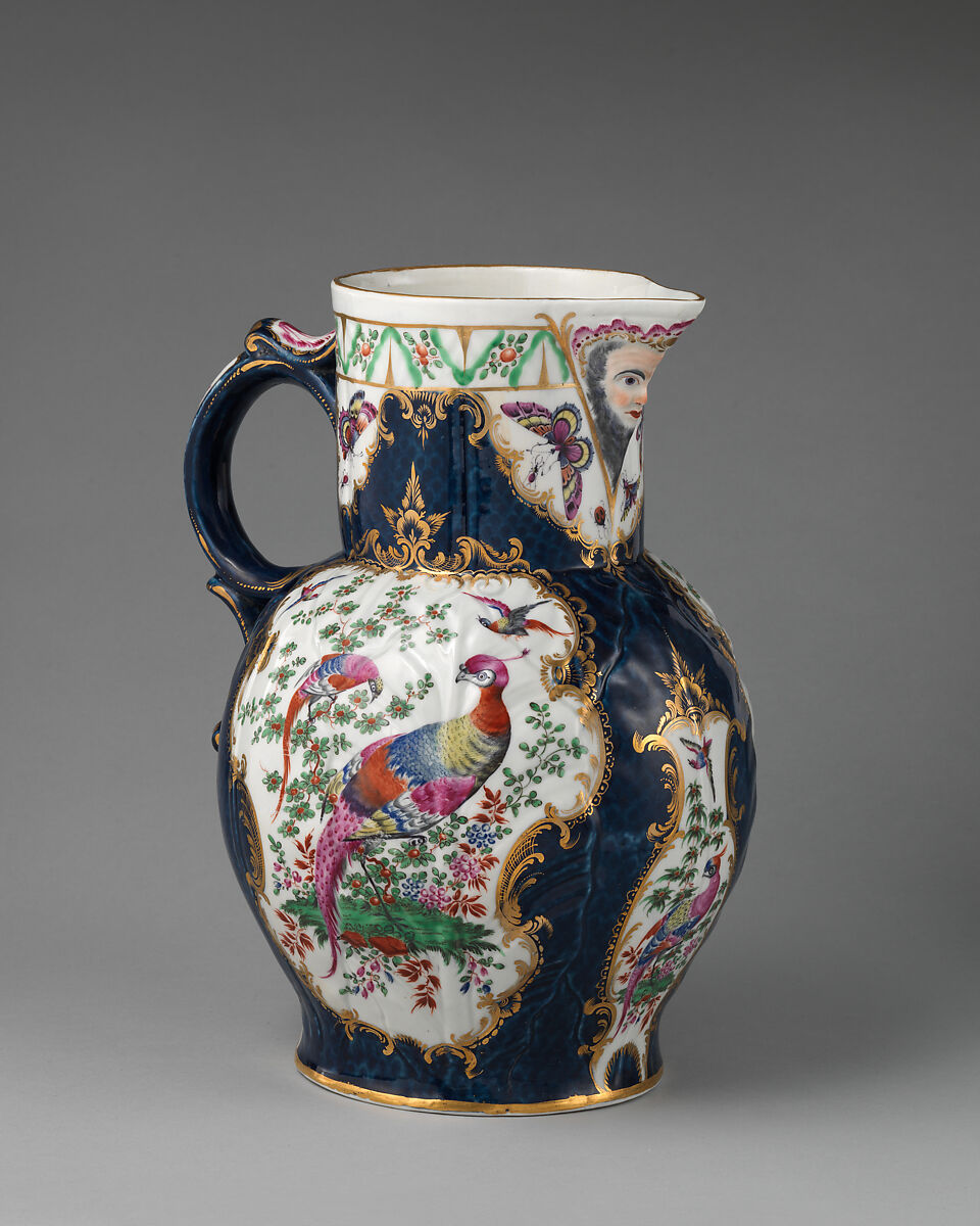 Jug, Worcester factory (British, 1751–2008), Soft-paste porcelain, British, Worcester