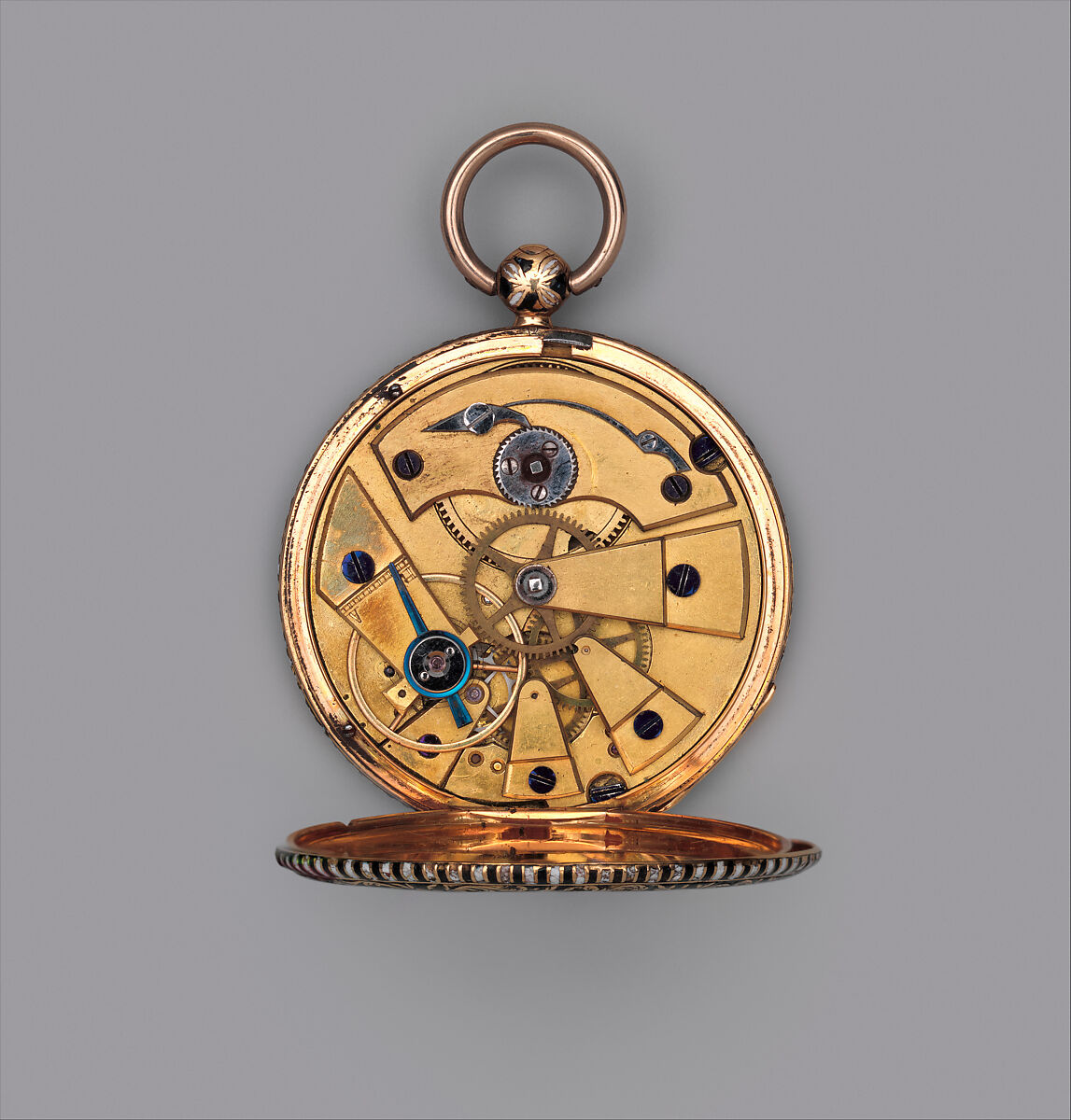 Watch, Watchmaker: Firm of Lépine (French, active Paris, 1762–1914), Gold, engine-turned silver, niello, champlevé enamel, French, Paris
