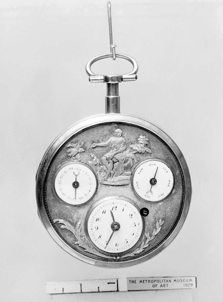 Calendar watch, Watchmaker: Blainville (French, active Rouen, ca. 1795), Gold, silver-gilt, enamel, French, Rouen 