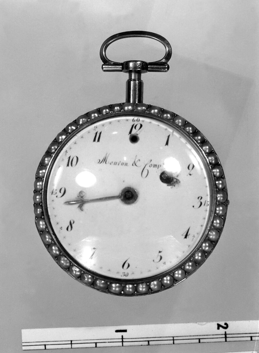 Repeating watch, Watchmaker: Firm of Meuron et Companie, Geneva and Paris (ca. 1790), Gold, pearls, enamel, Swiss, Geneva