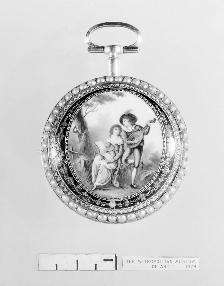 Repeating watch, Watchmaker: Firm of Meuron et Companie, Geneva and Paris (ca. 1790), Gold, pearls, enamel, Swiss, Geneva 
