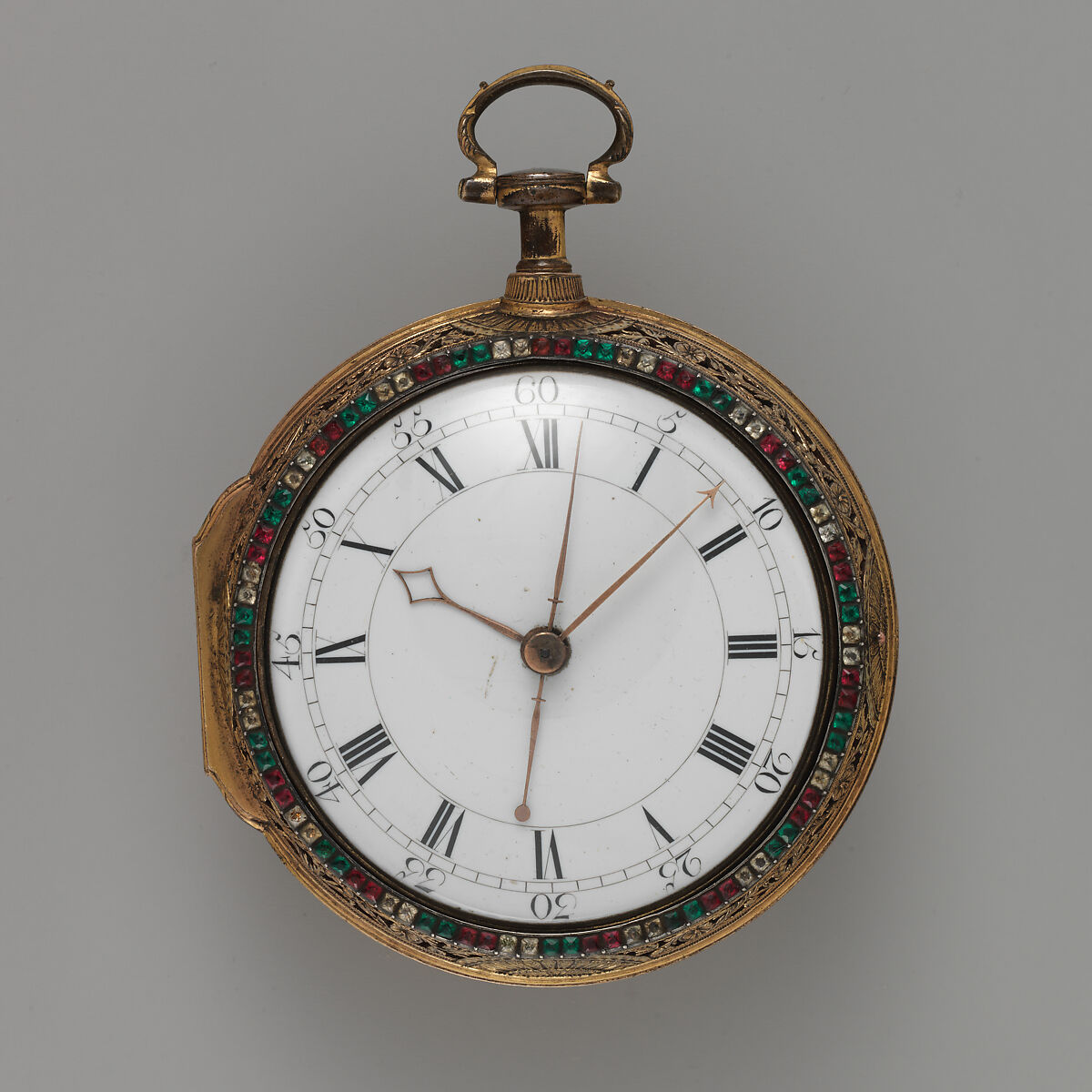 Watch, Watchmaker: William Travers (active 1781–1811), Gilt bronze, enamel, rhinestones, British, London 