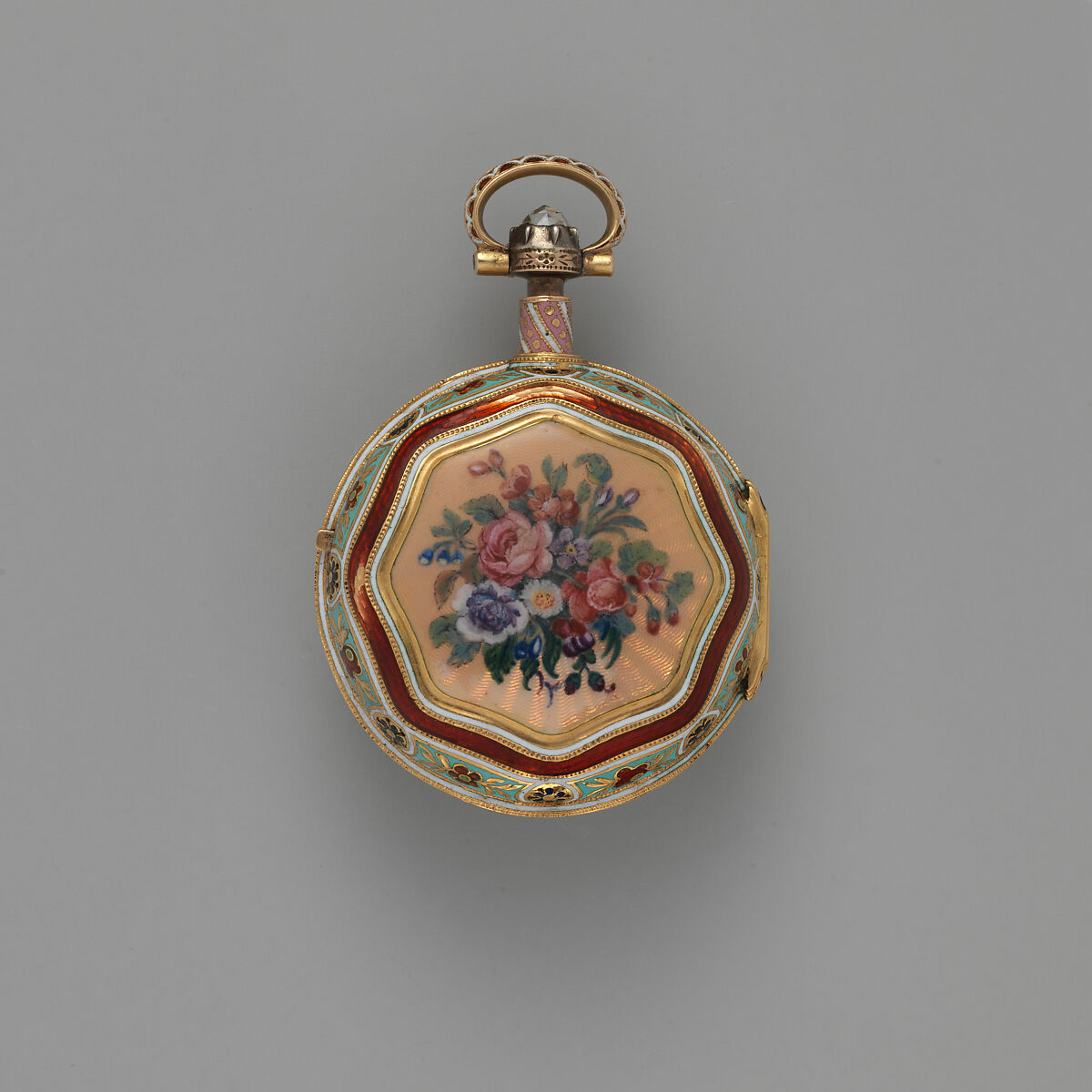 Repeating watch, Watchmaker: George Prior (active 1800–1830), Gold, enamel, British, London