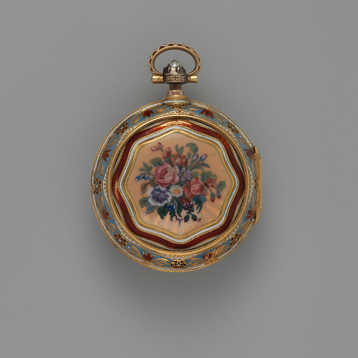 Repeating watch, Watchmaker: George Prior (active 1800–1830), Gold, enamel, British, London