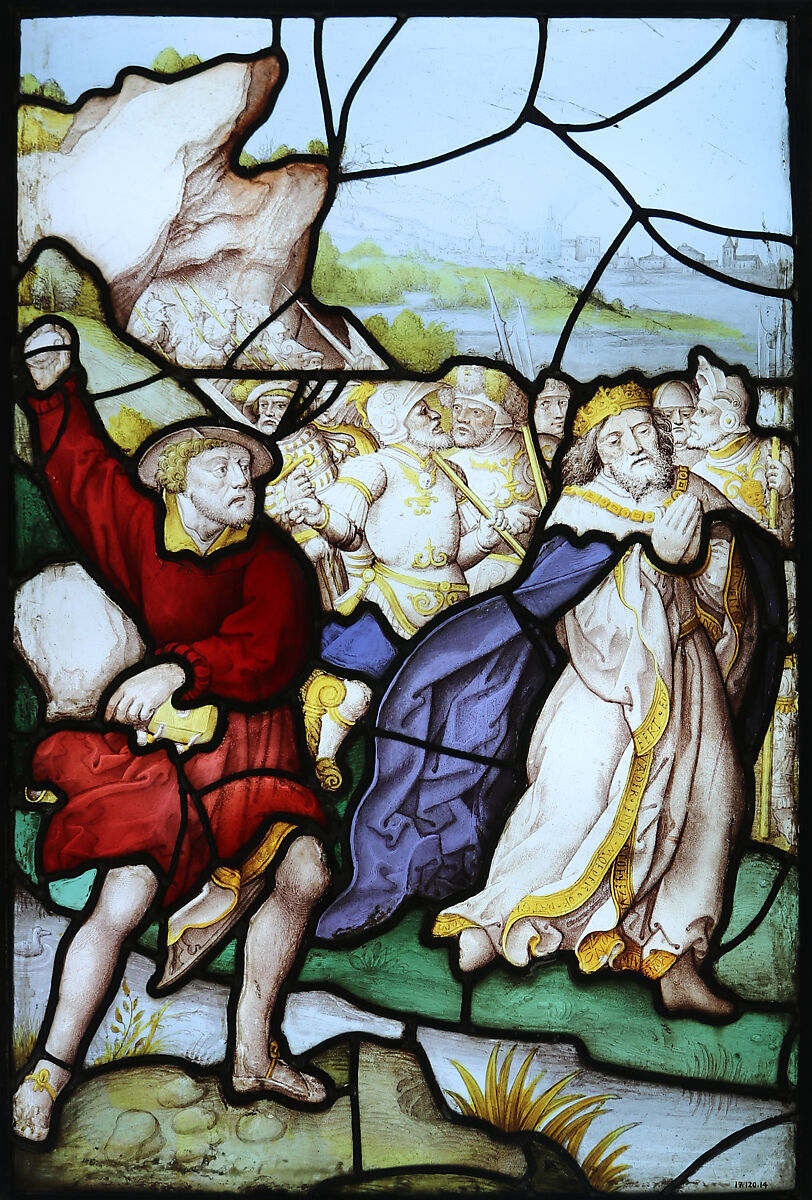 King David driven from Jerusalem, Jan Rombouts (South Netherlandish (Duchy of Brabant), 1475–1535), Stained glass, Flemish or Lower Rhineland 