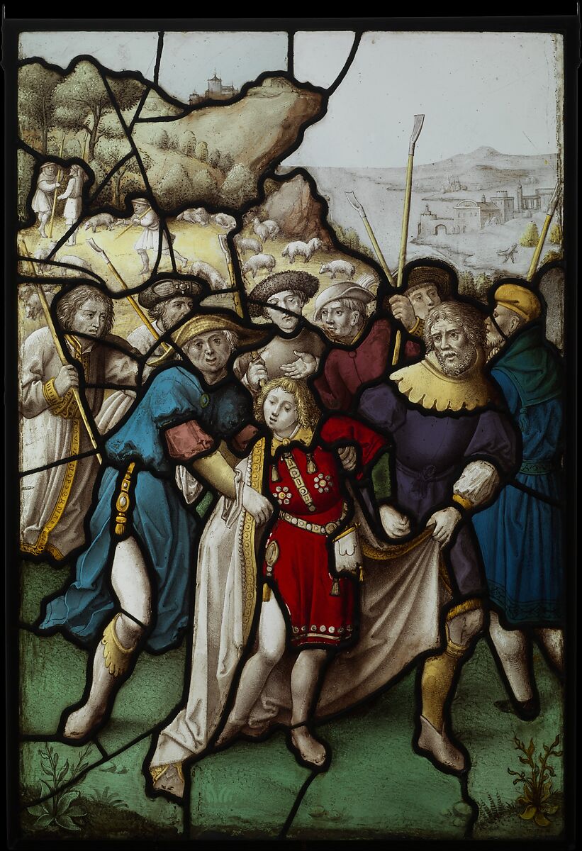 Joseph Being Stripped of His Cloak, Jan Rombouts (South Netherlandish (Duchy of Brabant), 1475–1535), Stained glass, Flemish or Lower Rhineland 