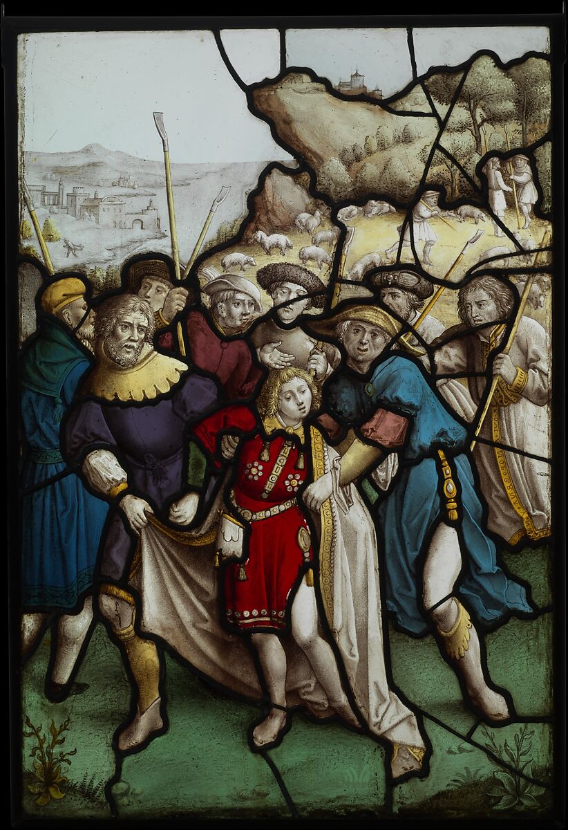 Joseph Being Stripped of His Cloak, Jan Rombouts (South Netherlandish (Duchy of Brabant), 1475–1535), Stained glass, Flemish or Lower Rhineland