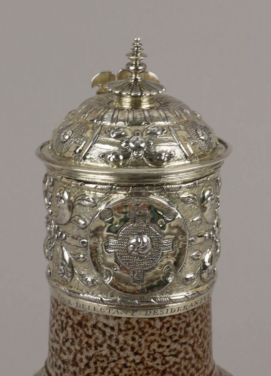 Jug, John Eydes, Stoneware, silver gilt, British, Exeter
