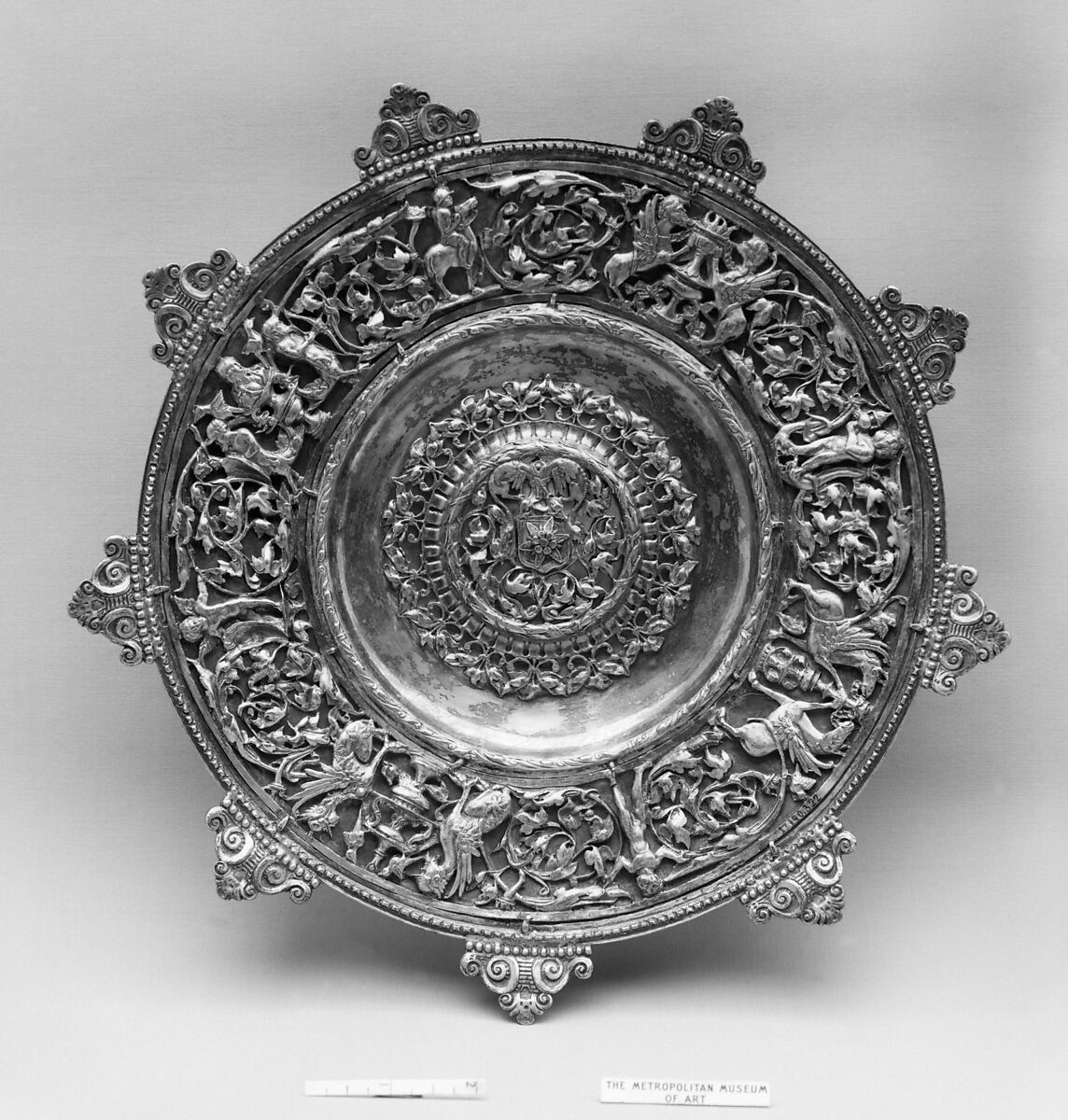 Plateau, Silver, partly gilt, possibly Portuguese 