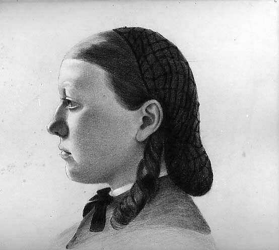 Head of a Girl, Elizabeth King Hawley (American, 1870–1929), Crayon and chalk on paper, American 