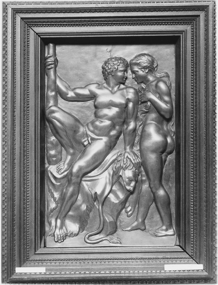 Hercules and Omphale, Johann Heinrich Meissner (active in Danzig, second half 18th century), Boxwood; frame: black wood, German 