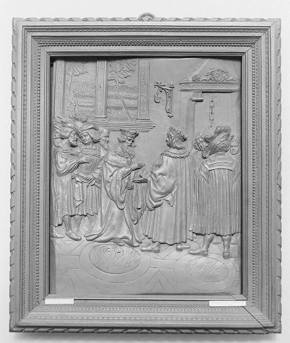 Meeting of Maximilian and the Emperor Frederick, After a composition by Hans Burgkmair (German, Augsburg 1473–1531 Augsburg), Boxwood; frame: black wood, German 