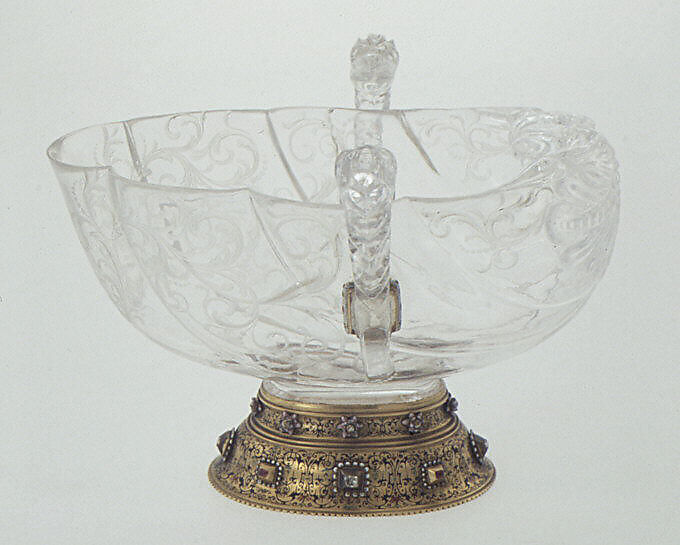 Cup, Rock crystal, silver gilt, Italian, Milan 