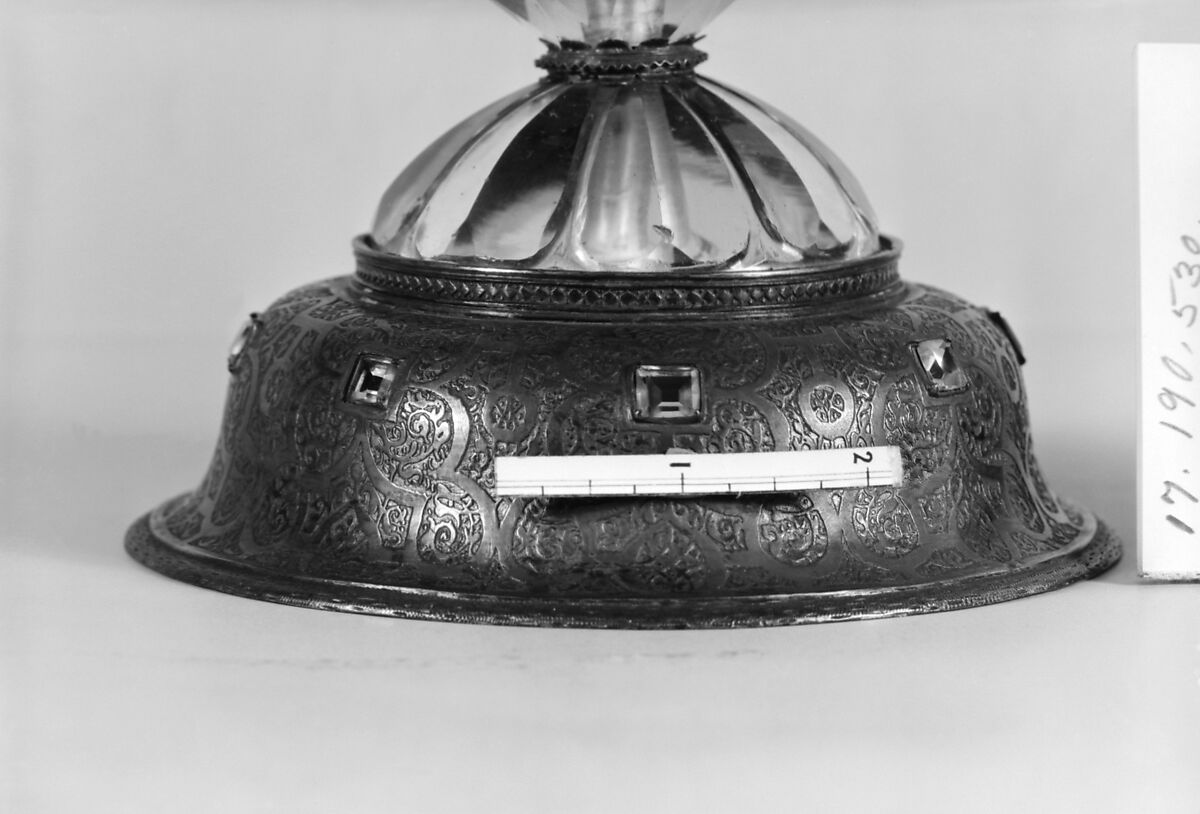 Pair of candelabra, Rock crystal, silver gilt, German, Freiburg im Breisgau