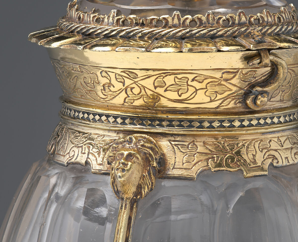 Cup with cover, Rock crystal, partly gilded silver mounts, German, Freiburg im Breisgau
