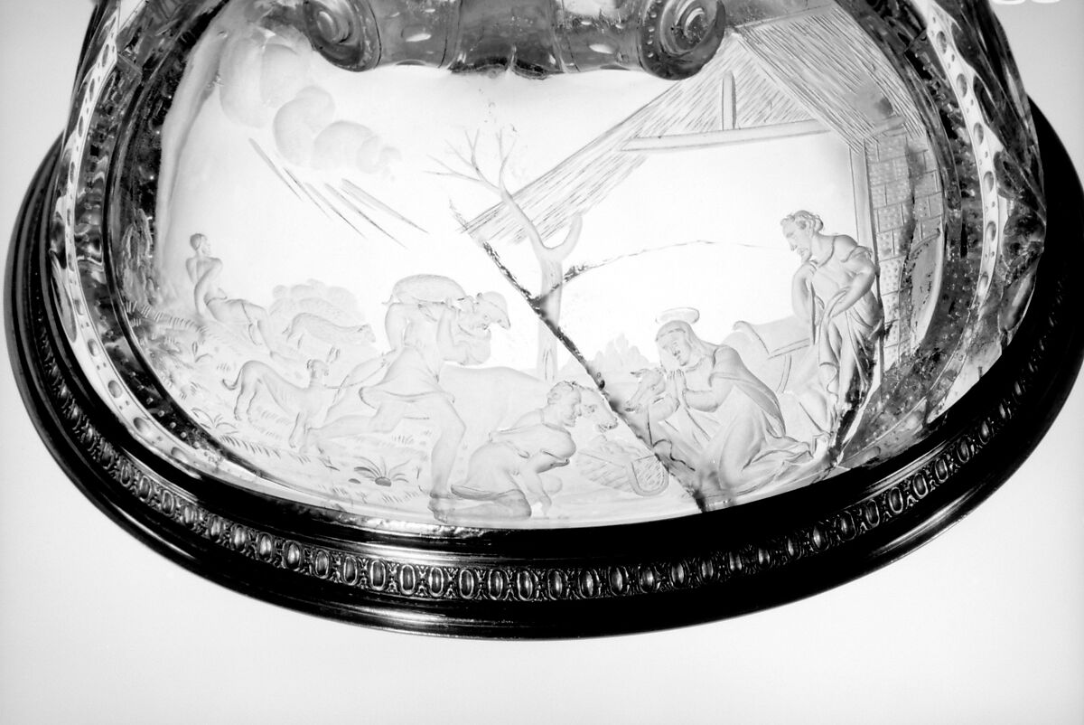 Crucifix, Rock crystal, silver, enamel, Italian, Milan