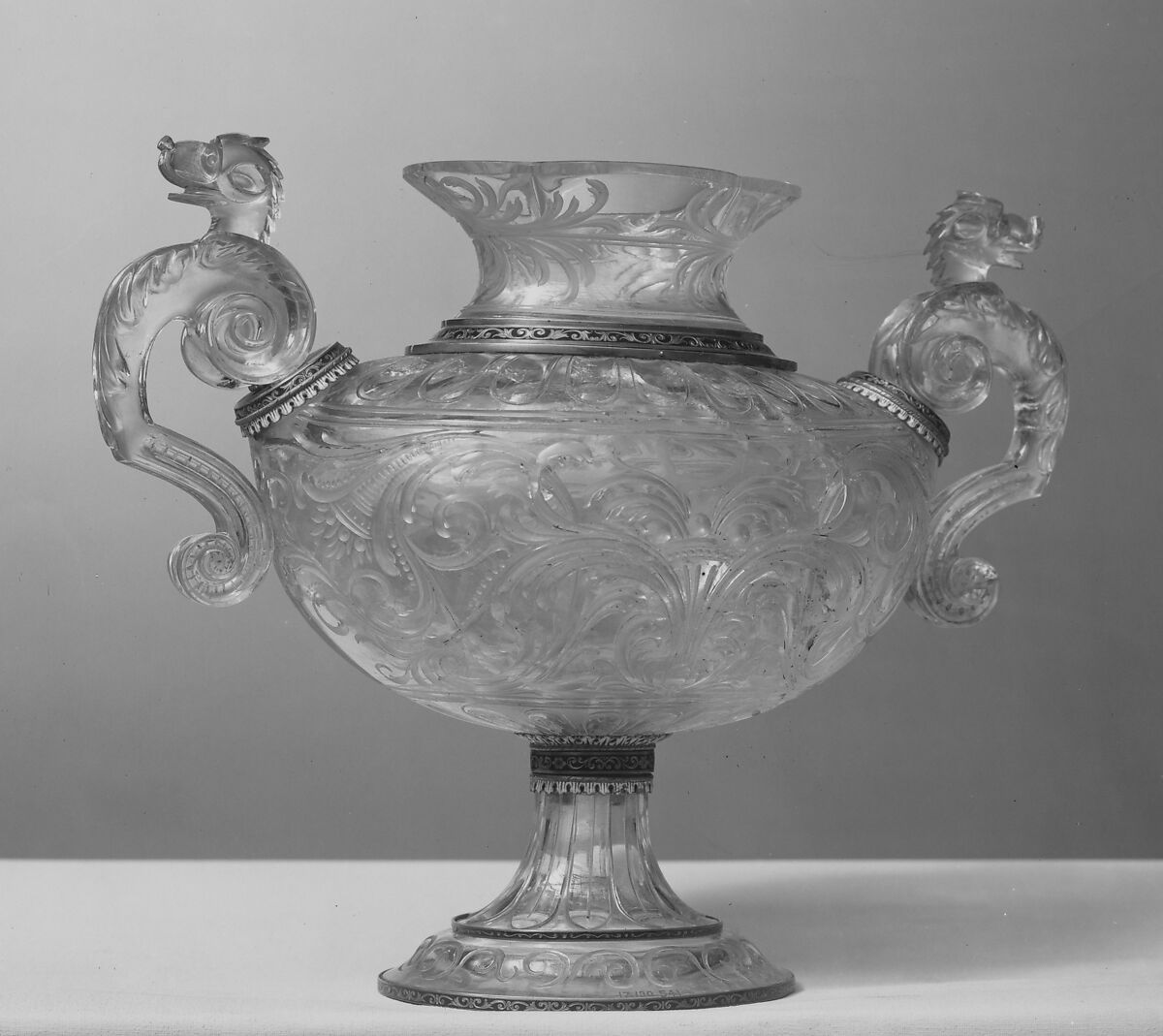 Vase, Mounts by Morell of Paris, Rock crystal, gold, enamel, Italian, Milan with French, Paris mounts 