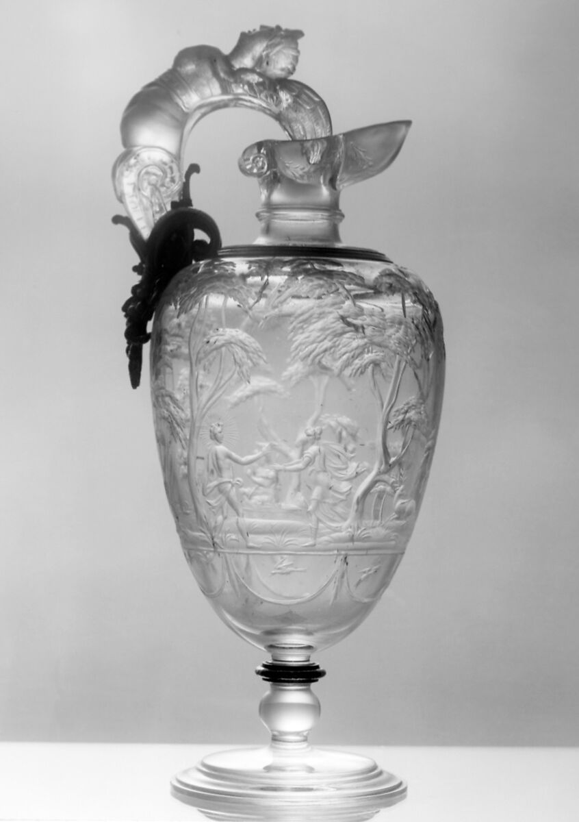 Ewer, Mounts probably by Charles Duron, Rock crystal, gold, enamel, Italian, Milan with probably French, Paris mounts