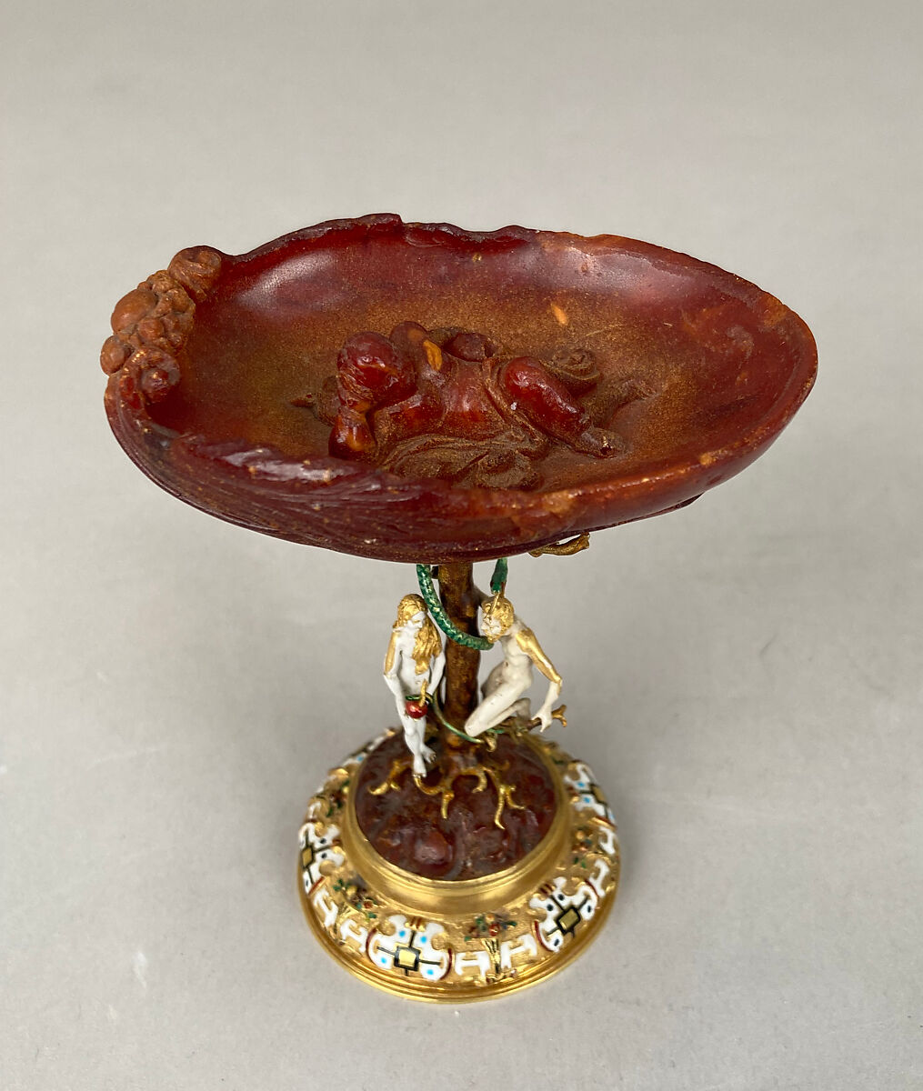 Cup, Amber, gold and enamel, German