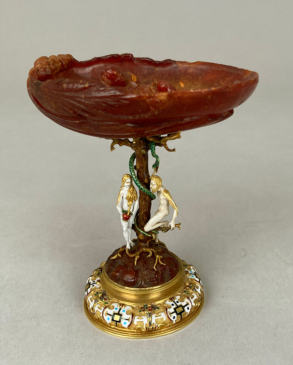 Cup, Amber, gold and enamel, German 