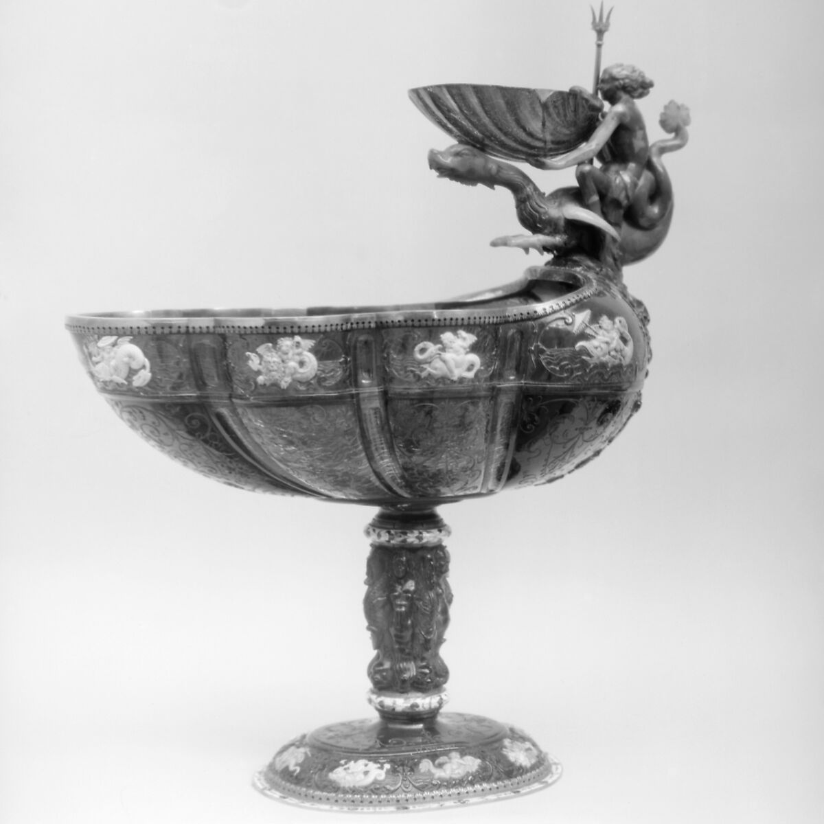 Cup, Probably by Jakob Heise (German, active Königsberg 1654–63), Amber, silver gilt, ivory (?), and enamel, German, Königsberg 
