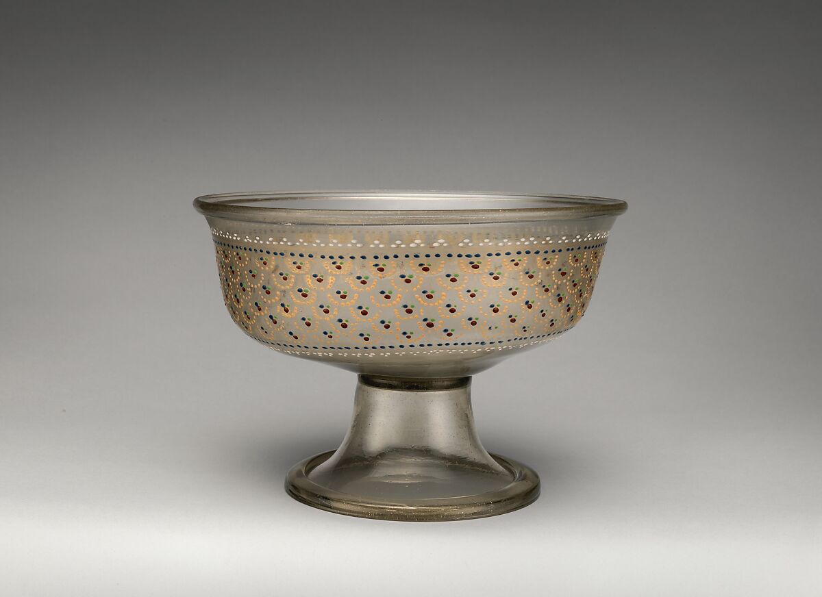 Bowl, Glass, enameled and gilt, Italian, Venice (Murano) 