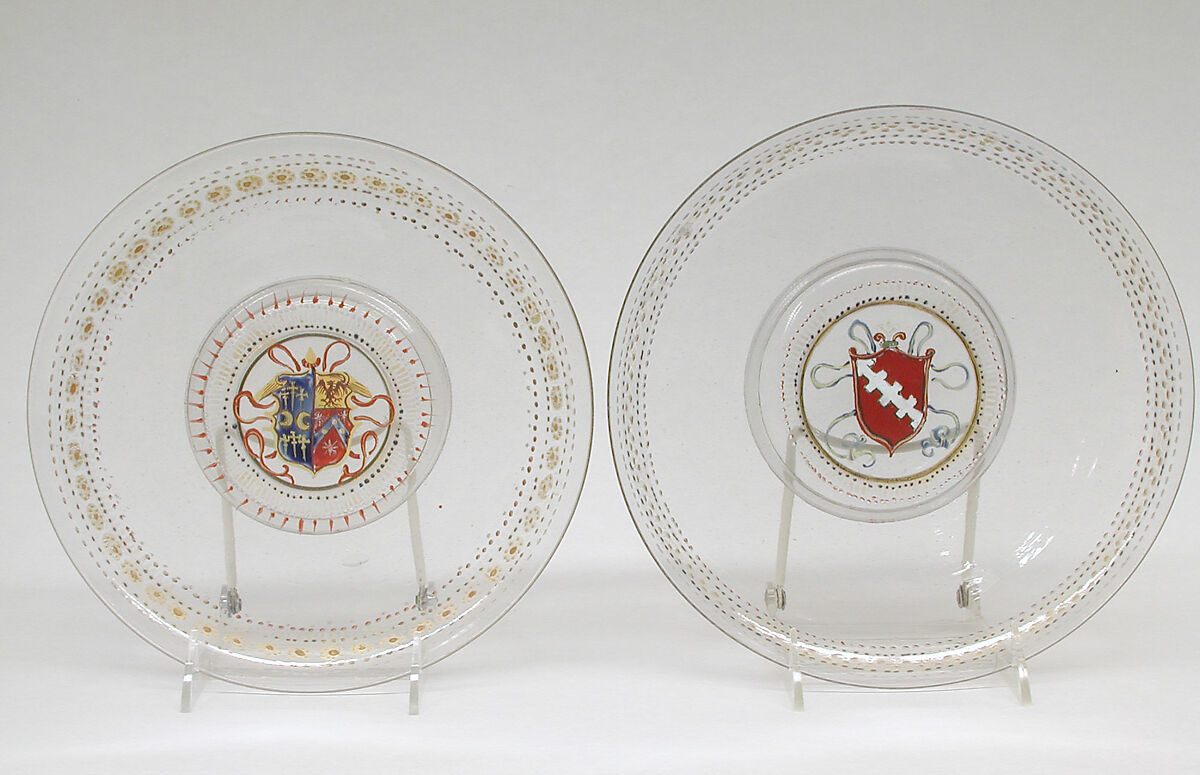 Tazza, Glass, enameled, Italian, Venice (Murano)