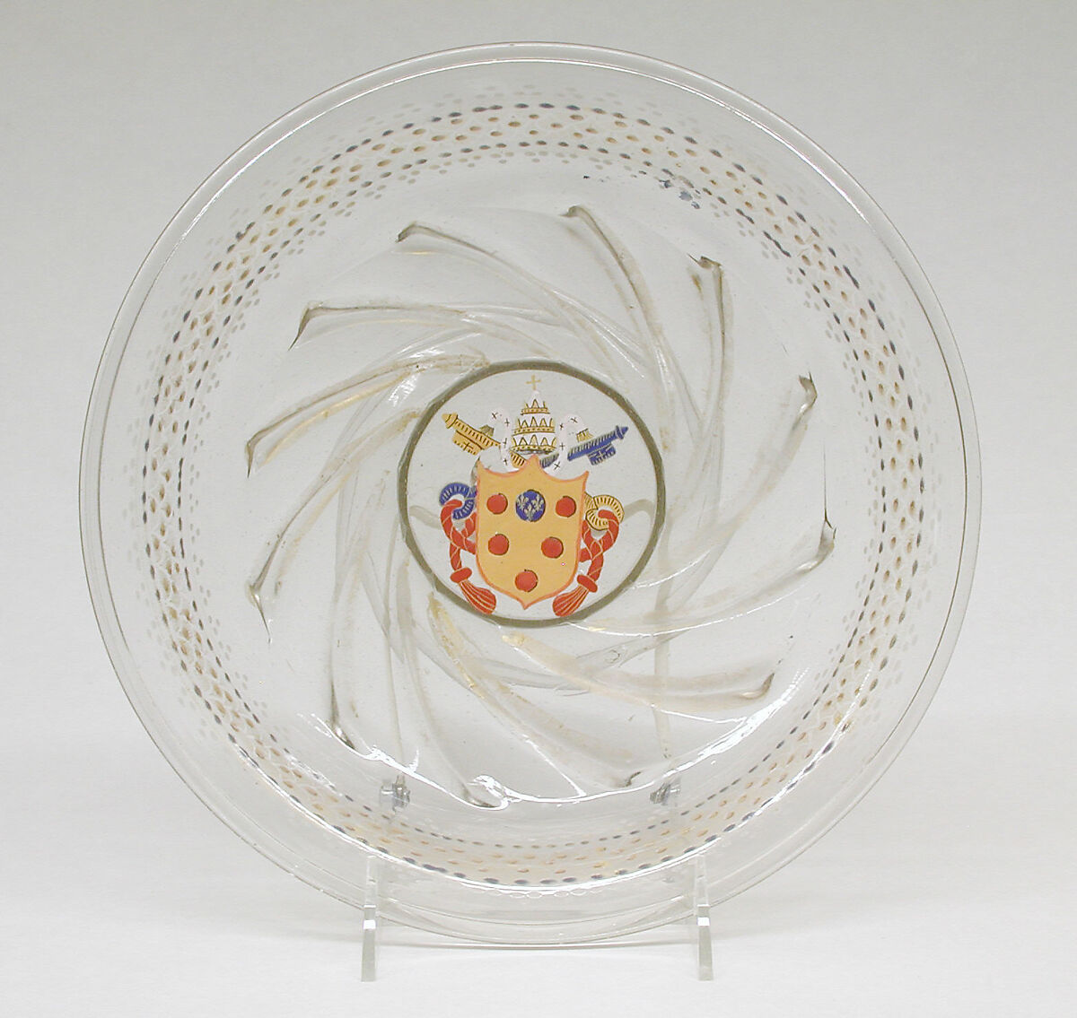 Tazza, Glass, enamelled, Italian, Venice (Murano) 