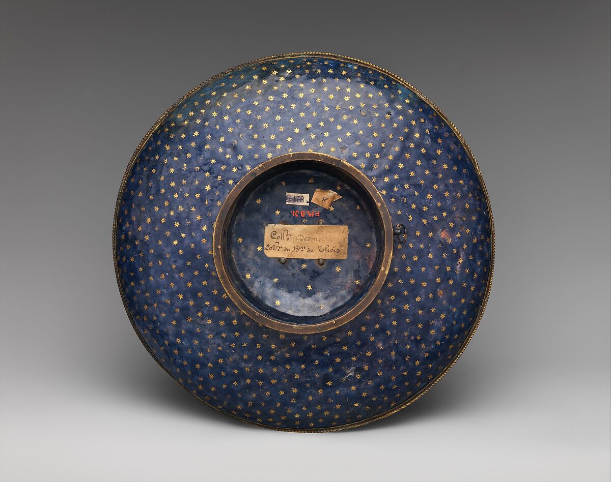 Plate, Painted enamel on copper, partly gilt; gilt brass, Italian, Venice