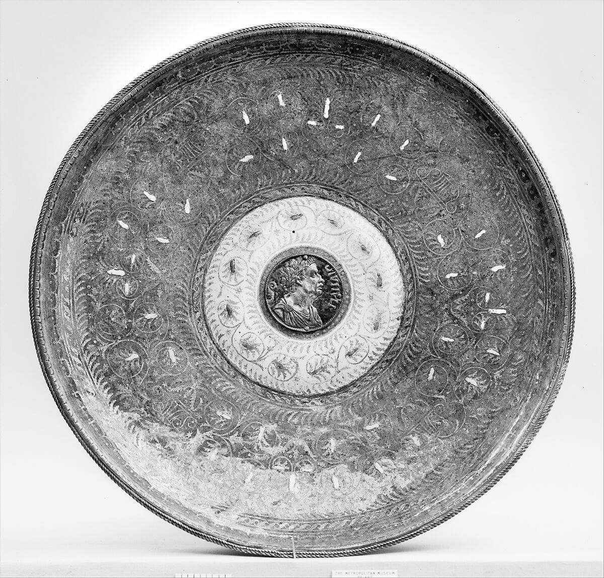 Plate, Painted enamel on copper, partly gilt; gilt brass, Italian, Venice