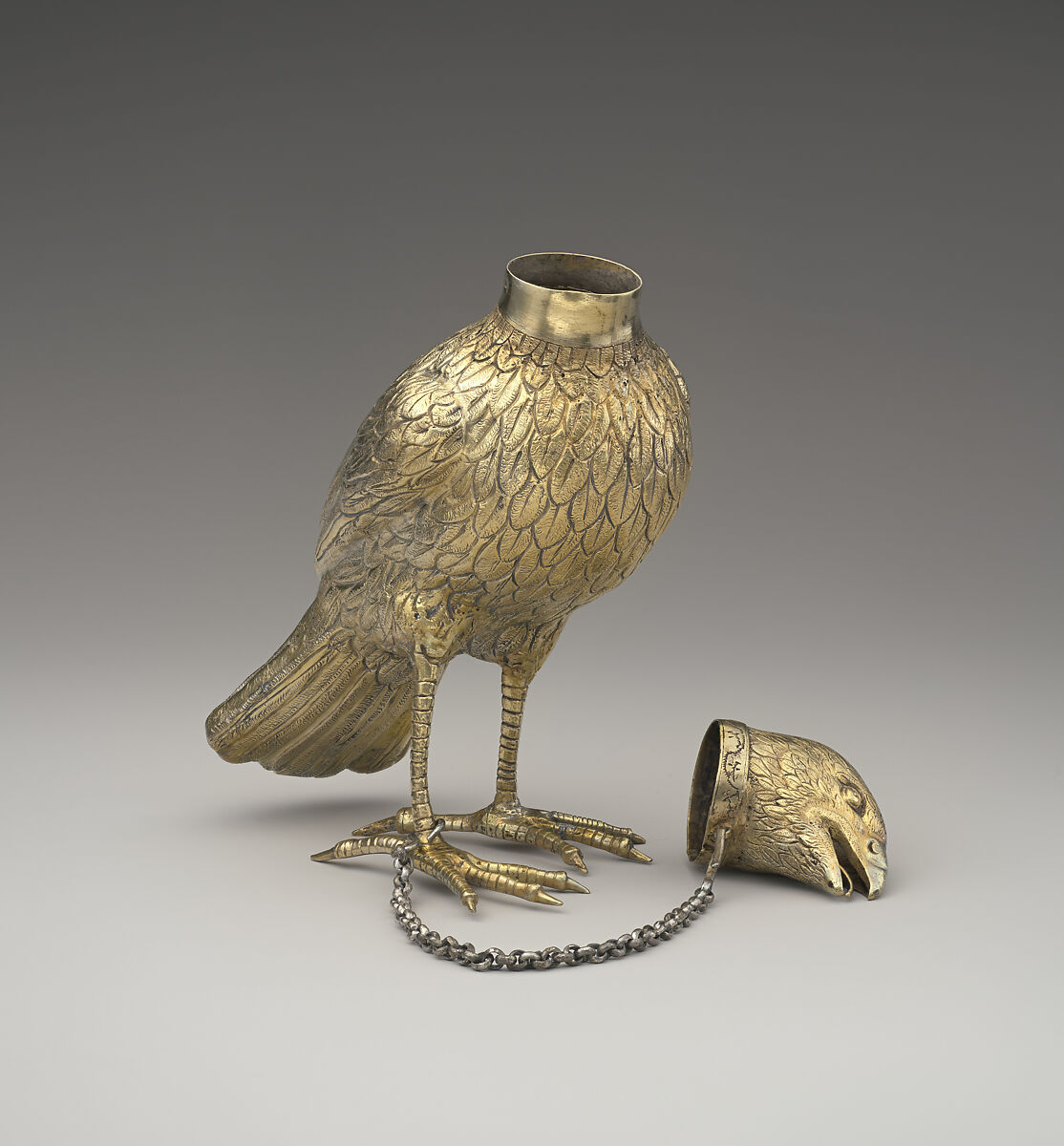 Cup in the form of a lark, Gilded silver, German