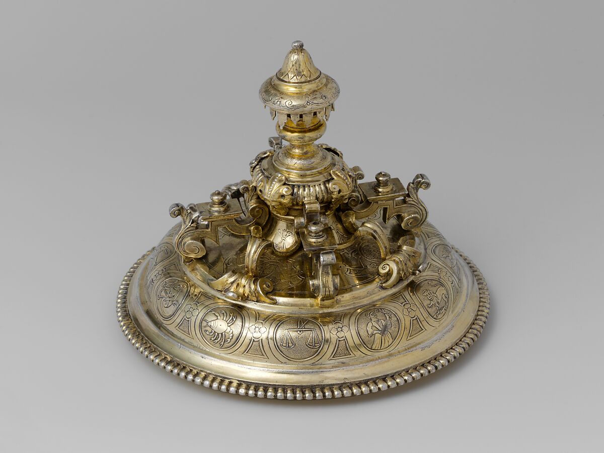 Cup with cover with Hebrew inscriptions, Joachim Michael Salecker (active 1723–52), Silver gilt, Austrian, Vienna
